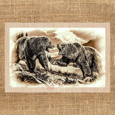 FIGHTING BEARSlaser-ready grayscale file 3DWave.us